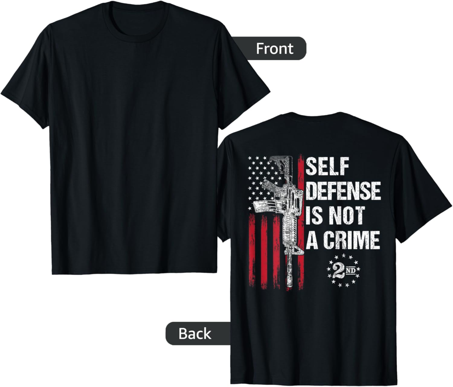 Self Defense Is Not A Crime Gun Rights Ar 15 American Flag