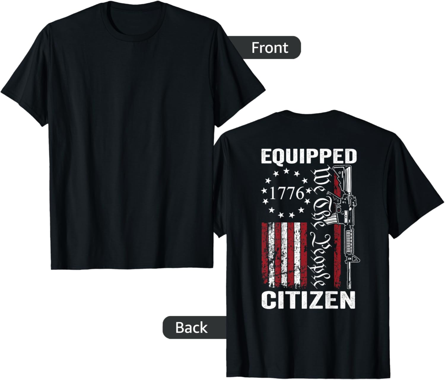 Equipped Citizen Pro Gun 2Nd Amendment Ar15 Guns On Back