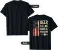 Beer Steak Guns Freedom Drinking Bbq Mens Gun Usa Back