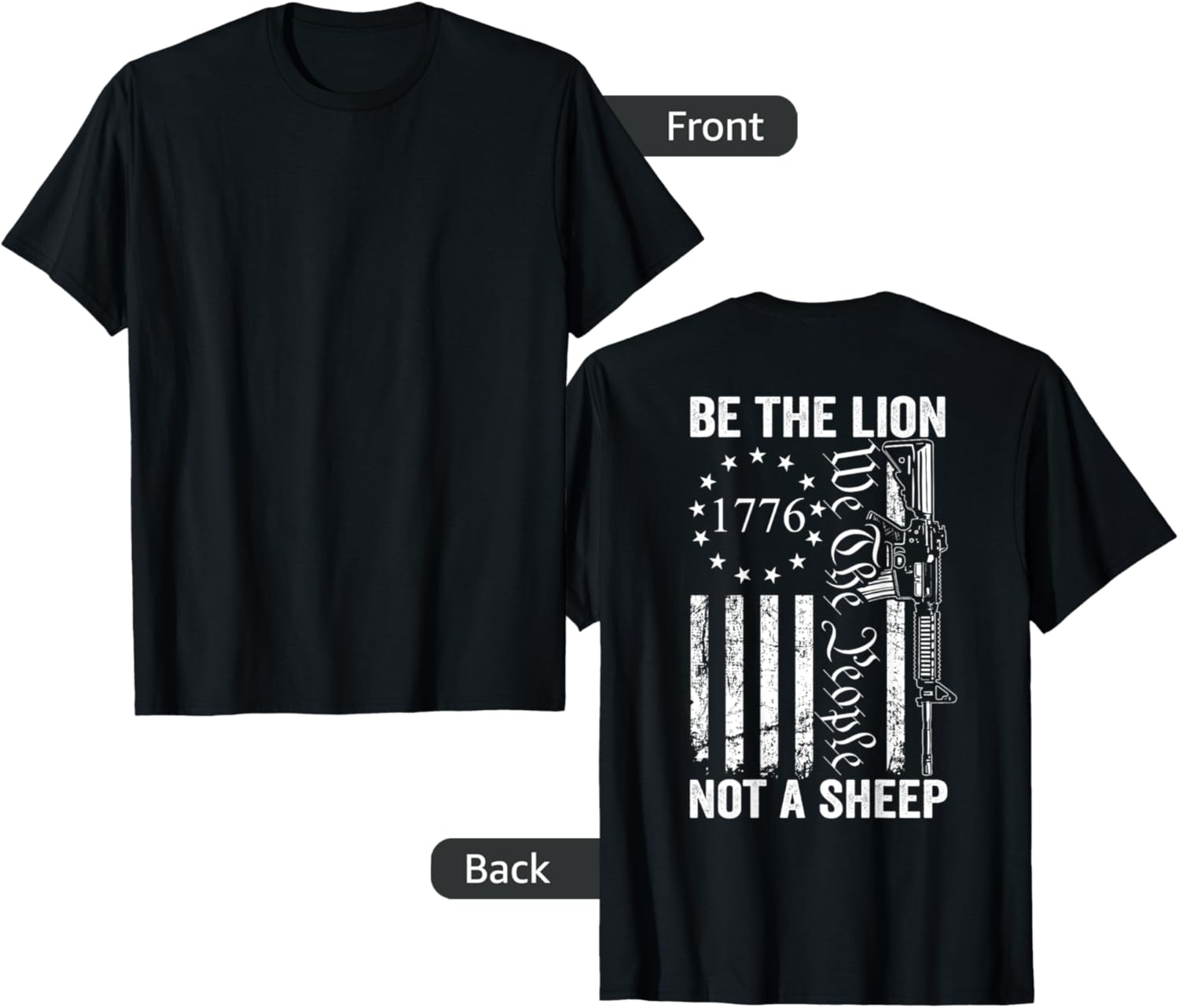 Be Lion Not A Sheep Pro Gun 2Nd Amendment Ar15 Back