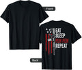 Eat Sleep Pew Repeat Funny Ar15 Gun Flag On Back