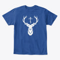 Kid's Cross Stag Basic White Graphic | Premium Unisex T-Shirt, Trending Graphic Tee