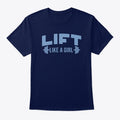 Lift Like A Girl Blue Barbell Logo