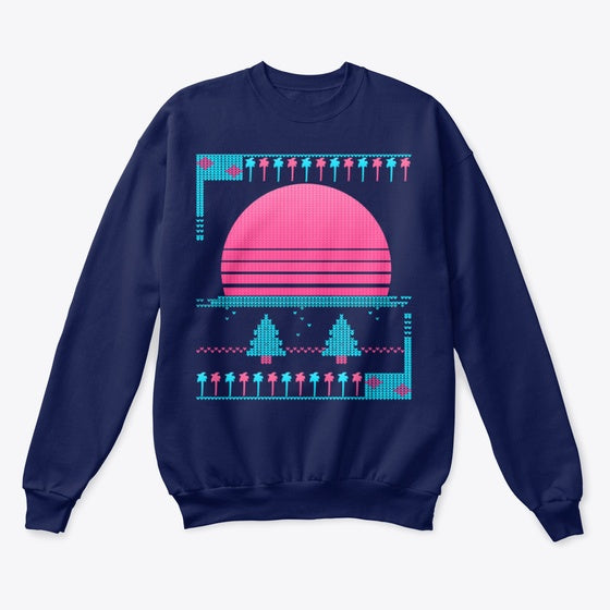 80S Vaporwave Ugly Christmas Sweater Tee