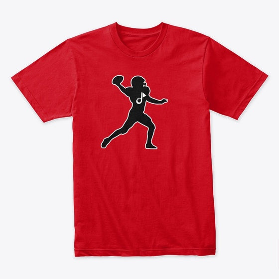 QB Football T - Black White Outline | Premium Unisex T-Shirt, Trending Graphic Tee