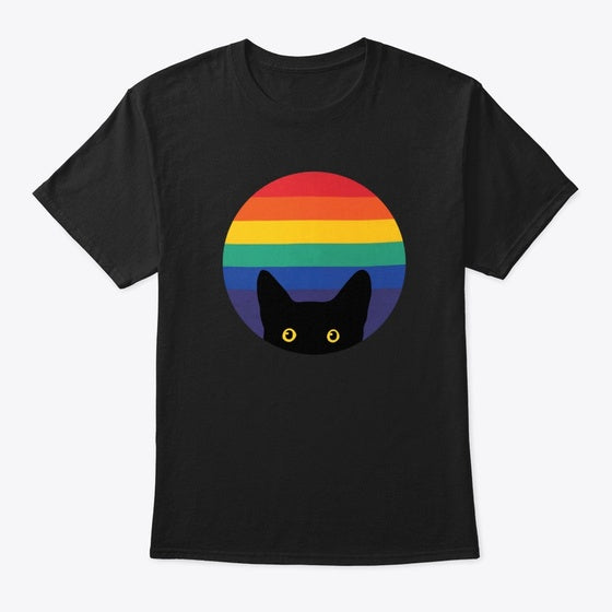 Peeking Cat In Rainbow Circle