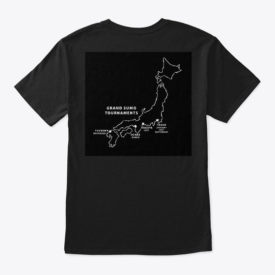 SUMO Basho Locations Black | Premium Unisex T-Shirt, Trending Graphic Tee