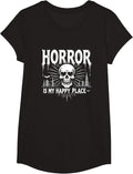 Horror is My Happy Place Skull Spooky Gothic Fan Gift