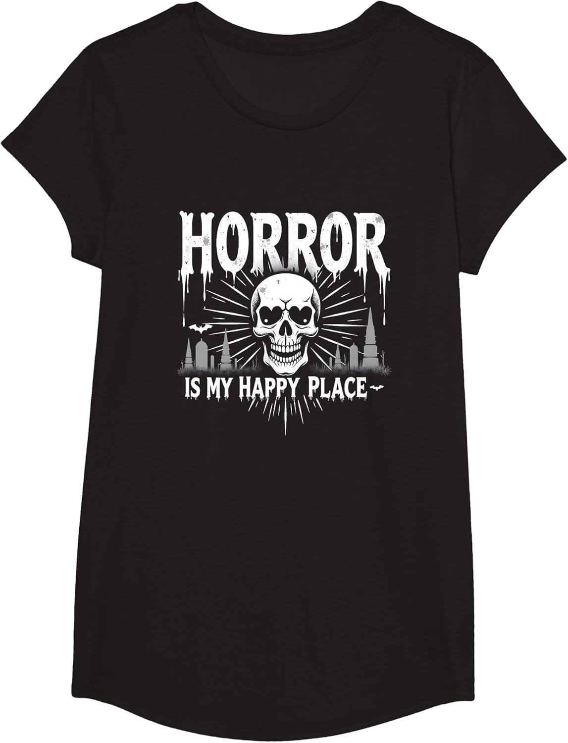 Horror is My Happy Place Skull Spooky Gothic Fan Gift