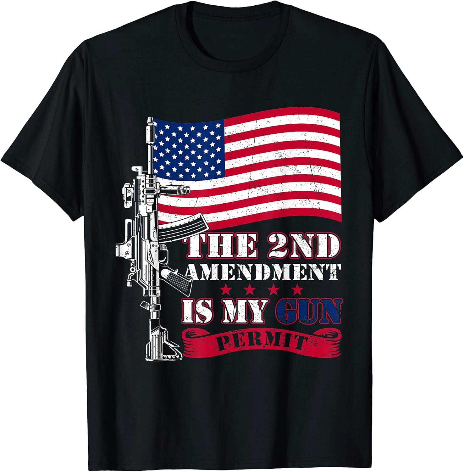 2Nd Amendment Is My Gun Permit Gun Rights Usa Flag
