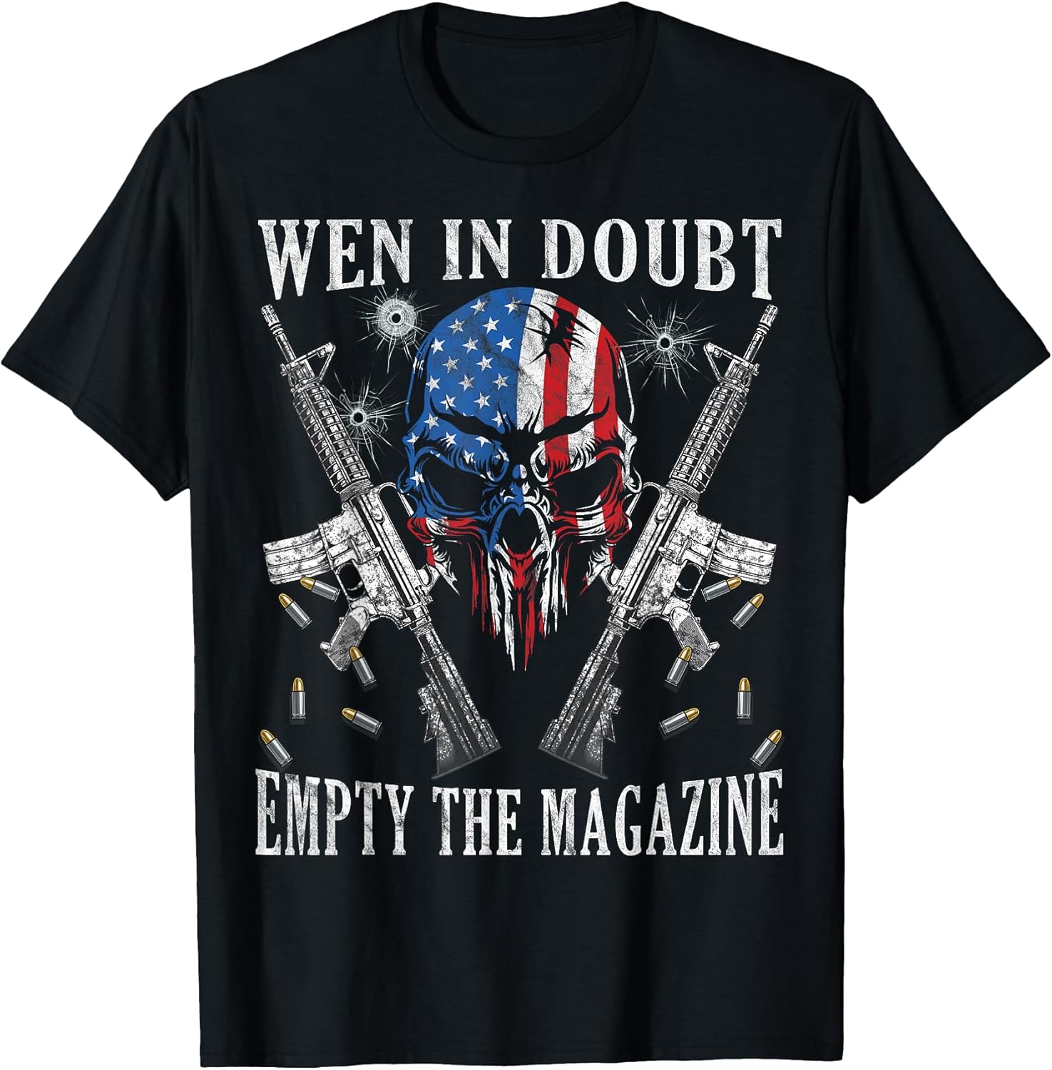 When In Doubt Empty Magazine Ar 15 Gun American Flag Women Men