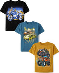 The Children's Place Boys' Vehicle Short Sleeve Graphic T-Shirts,multipacks