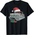 Pontoon Boat Xmas Lighting Santa Hat Pontoon Boat