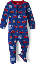 The Children's Place Boys' Long Sleeve 100% Cotton Zip-Front One Piece Footed Pajamas