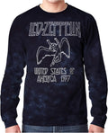 Liquid Blue Unisex Adult Standard Led Zeppelin Usa Tour 77 Tie Dye