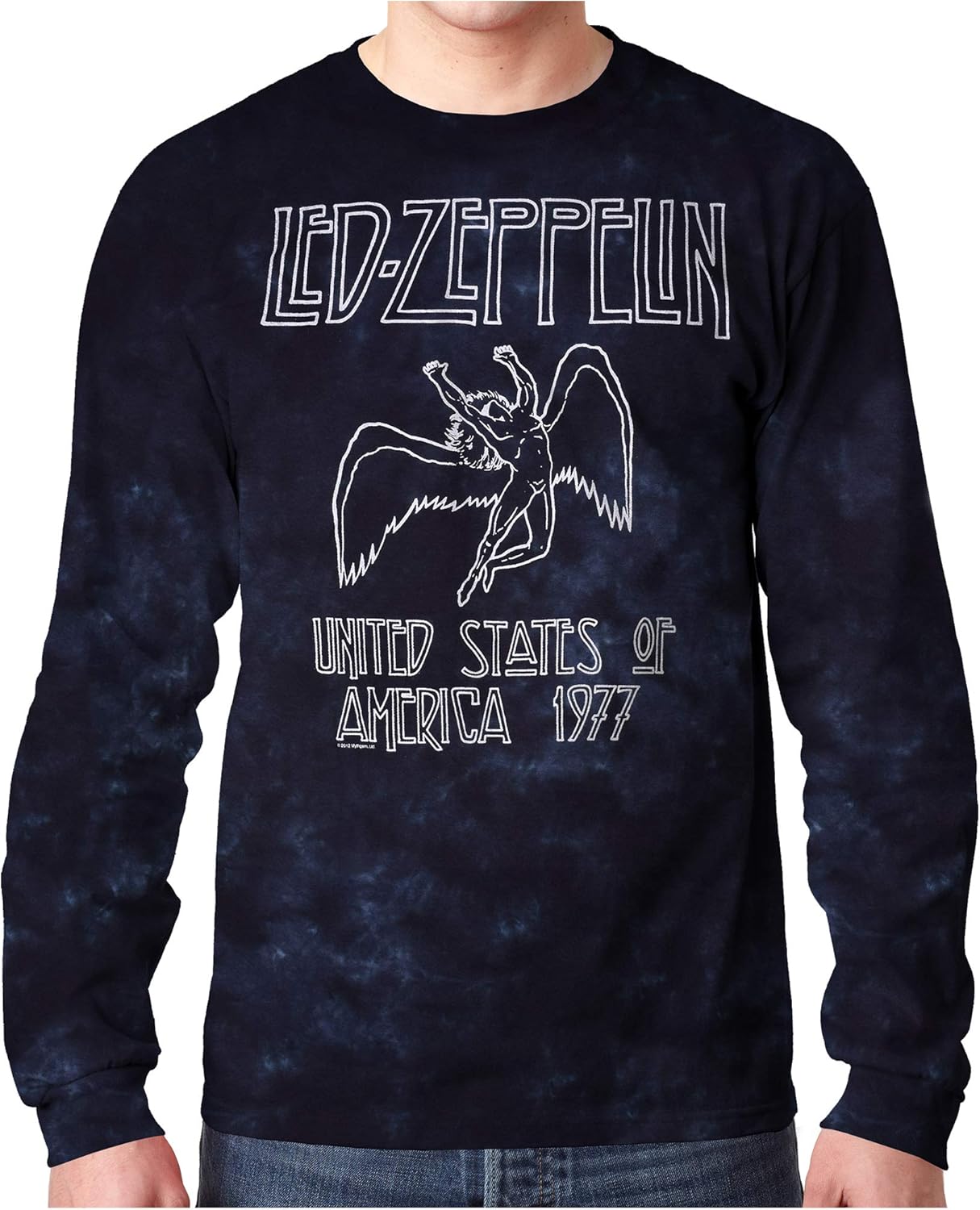 Liquid Blue Unisex Adult Standard Led Zeppelin Usa Tour 77 Tie Dye