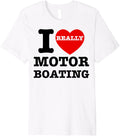 Funny I Love Motor Boating Heart Speedboat Motorboating