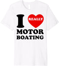 I Love Motorboating Heart Speedboat Motor Boating Art