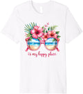 Beach Is My Happy Place Sunglasses Hibiscus Flower Vacation Premium