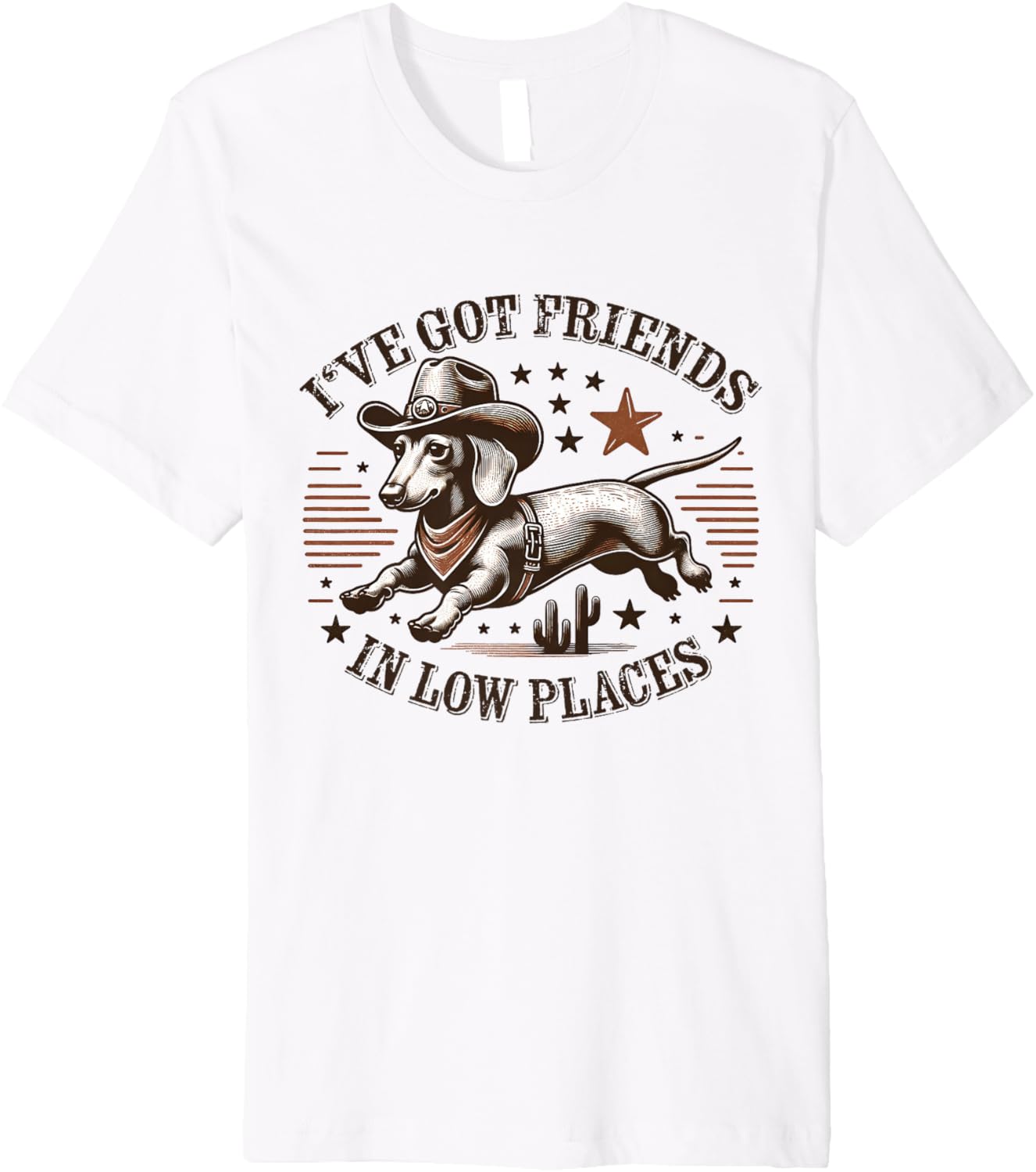 I've got friends in low places funny Dachshund Cowboy Doxie Premium