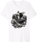 Jesus Standing On Boat Amid Storm Waves