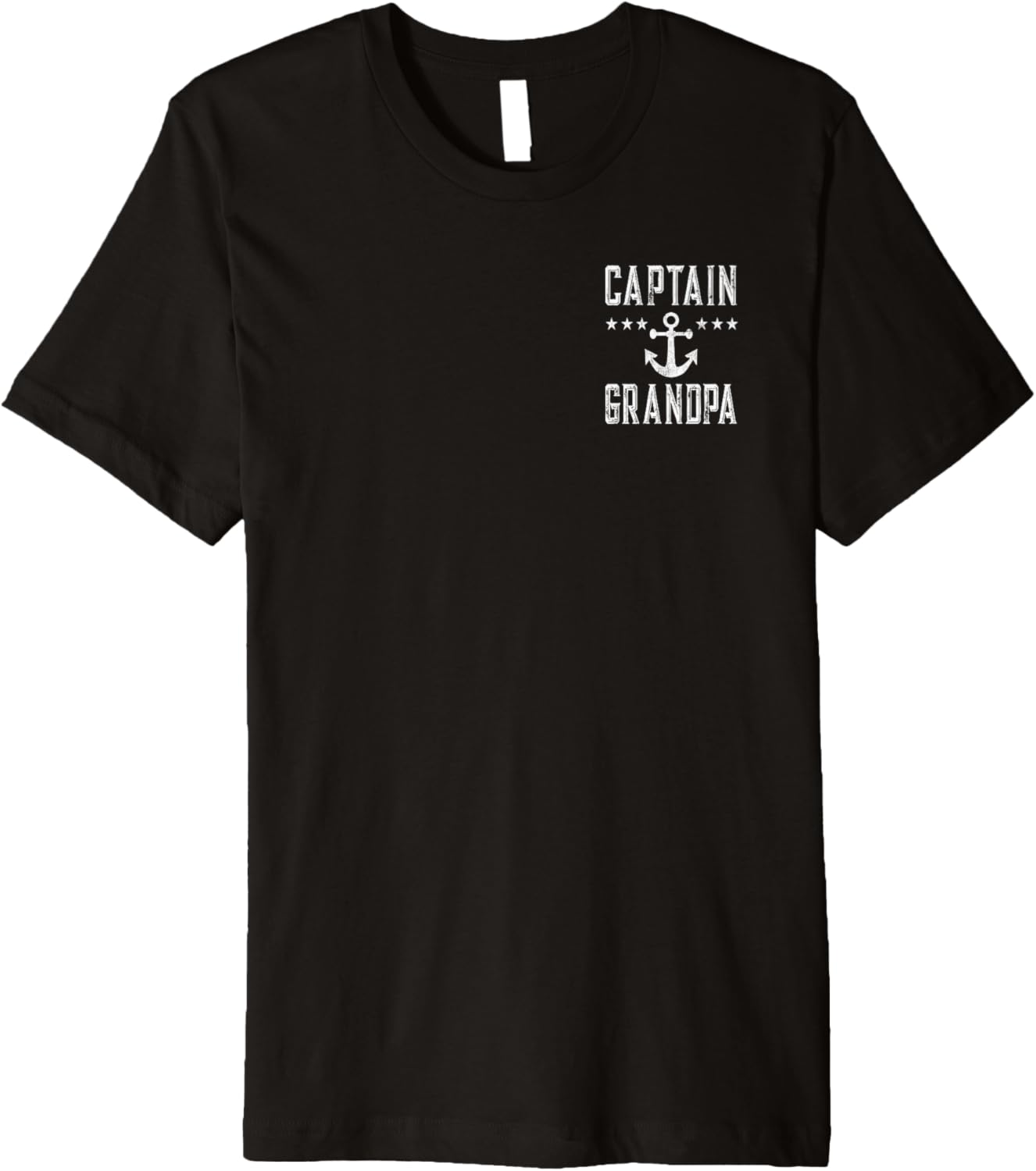 Mens 2 Sided Print Captain Grandpa Boating Boat