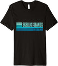 Blue Retro Vintage Skellig Islands Tourist Places Ireland UK Premium
