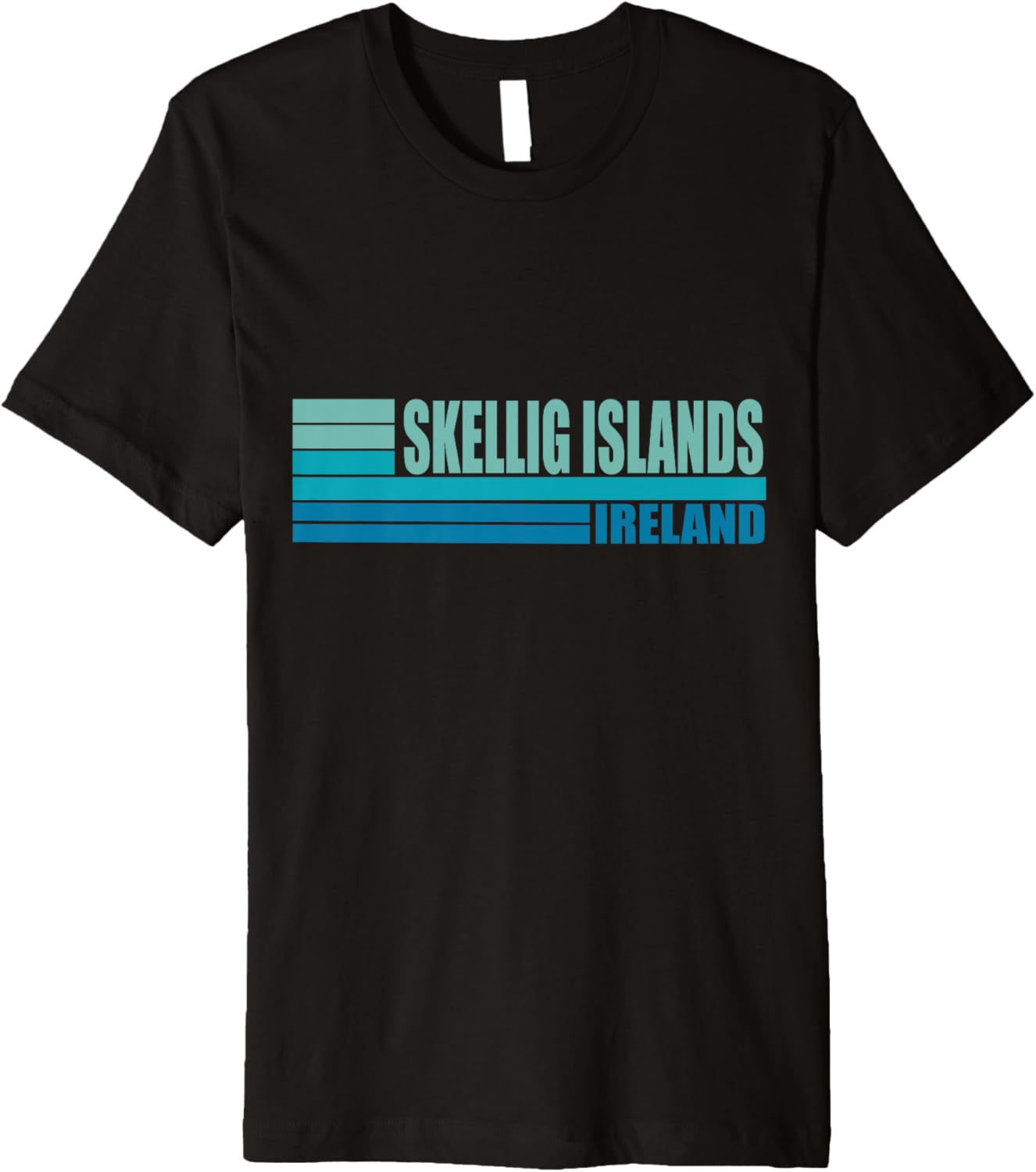 Blue Retro Vintage Skellig Islands Tourist Places Ireland UK Premium