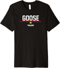 Top Gun Goose Line Text Logo Premium