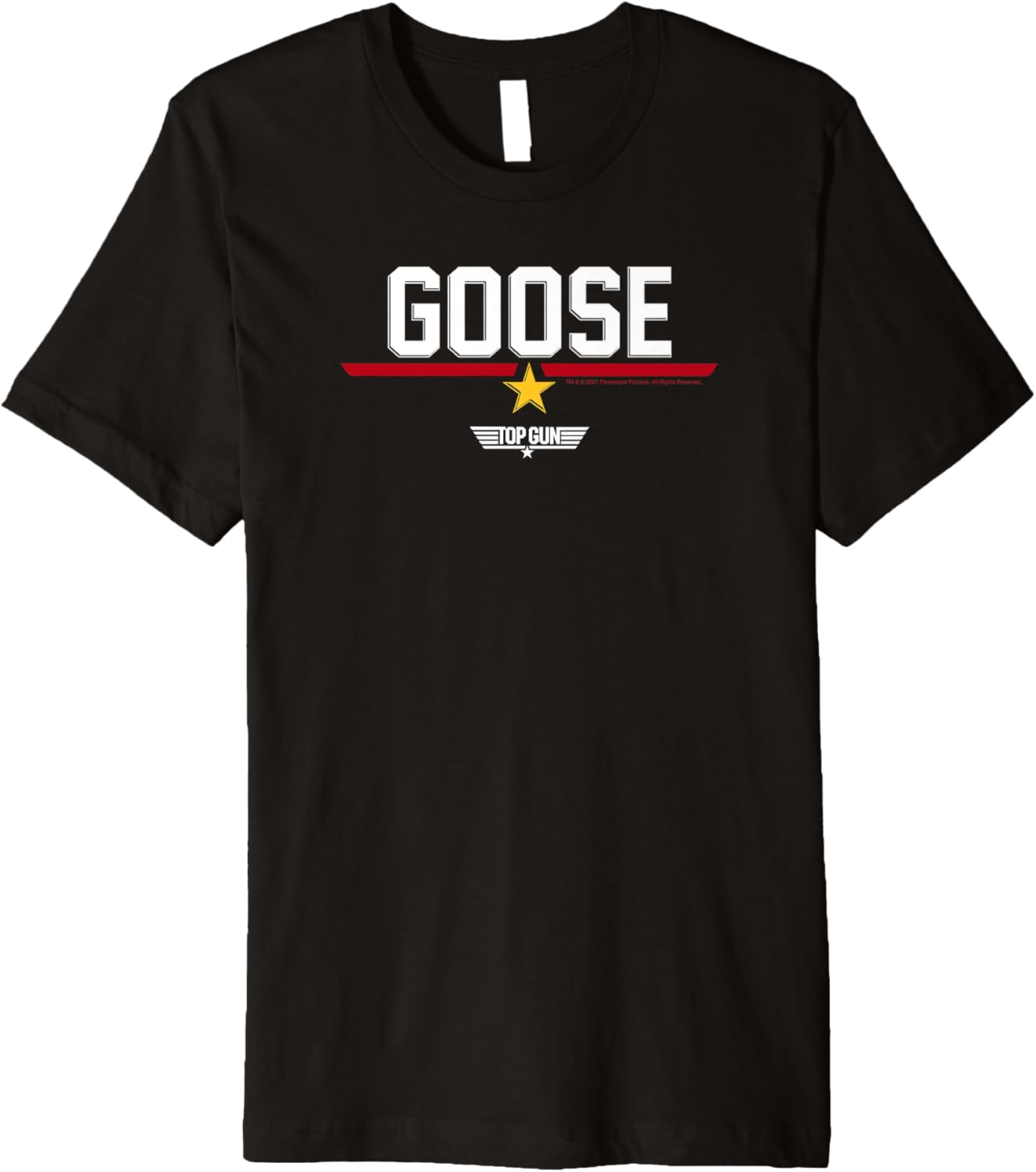 Top Gun Goose Line Text Logo Premium