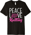 Knitting Peace Love Yarn Needles Hobby Knitter Premium