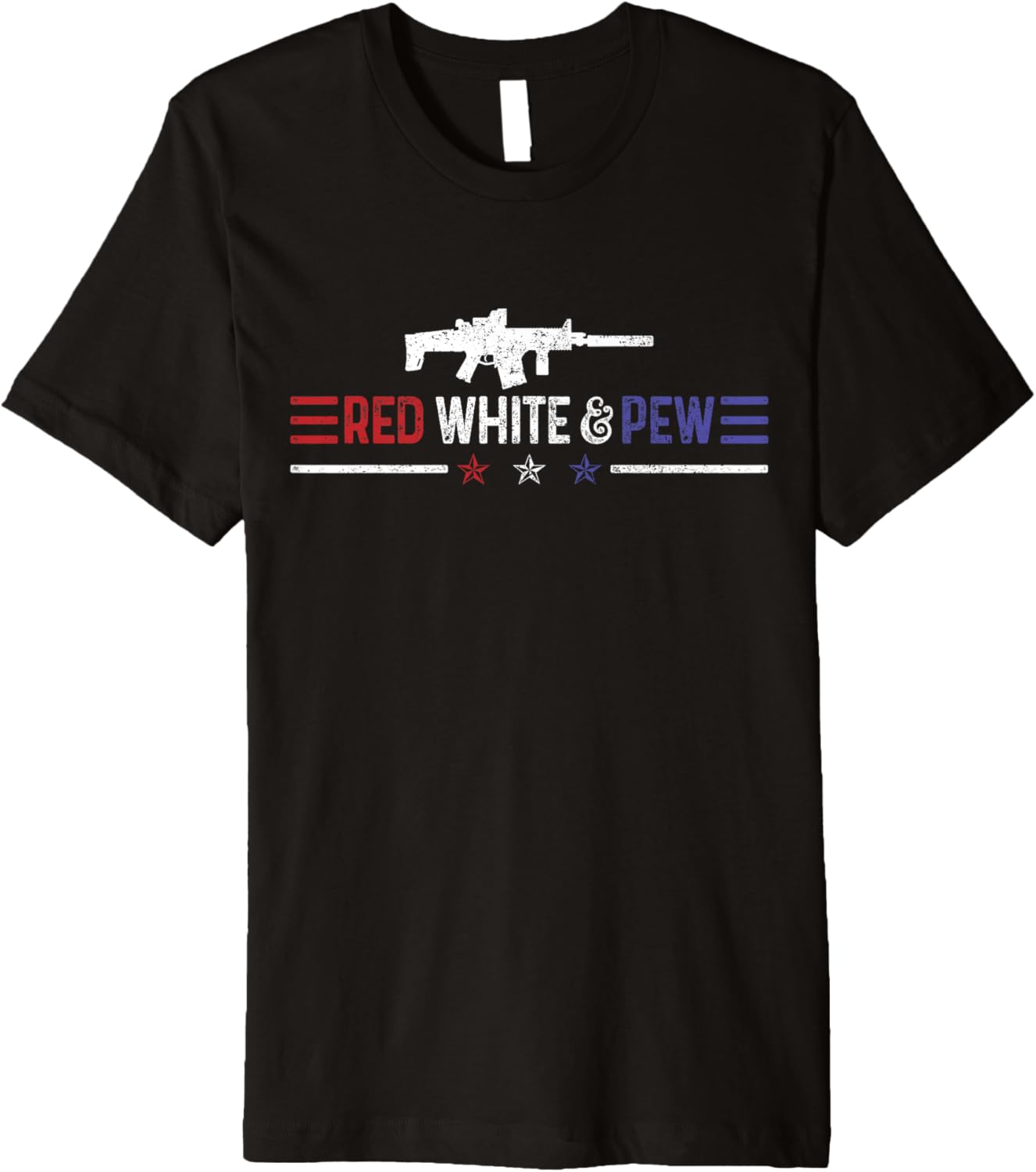 Red White Pew Funny Patriotic Gun Usa American Flag Premium