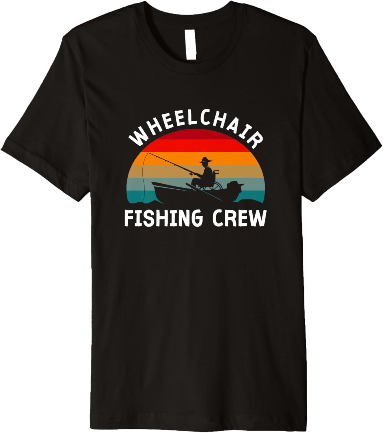 Wheelchair Fisherman Boating Disabled Retro Handicap Fisher