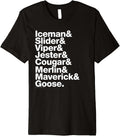 Top Gun List Of Pilot Names White Text Action Movie Premium