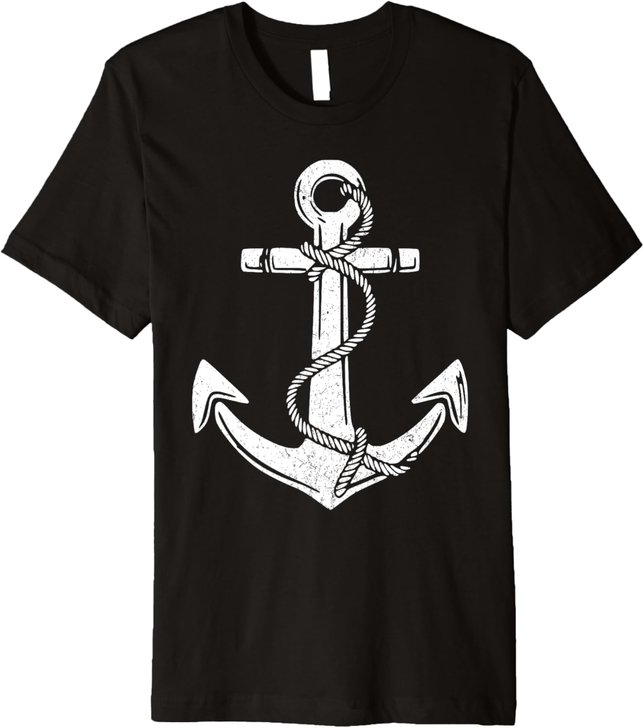 Vintage Distressed Boating Nautical Grungy White Sail Anchor