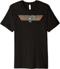 Top Gun Aged Distressed Color Logo Action Movie Premium
