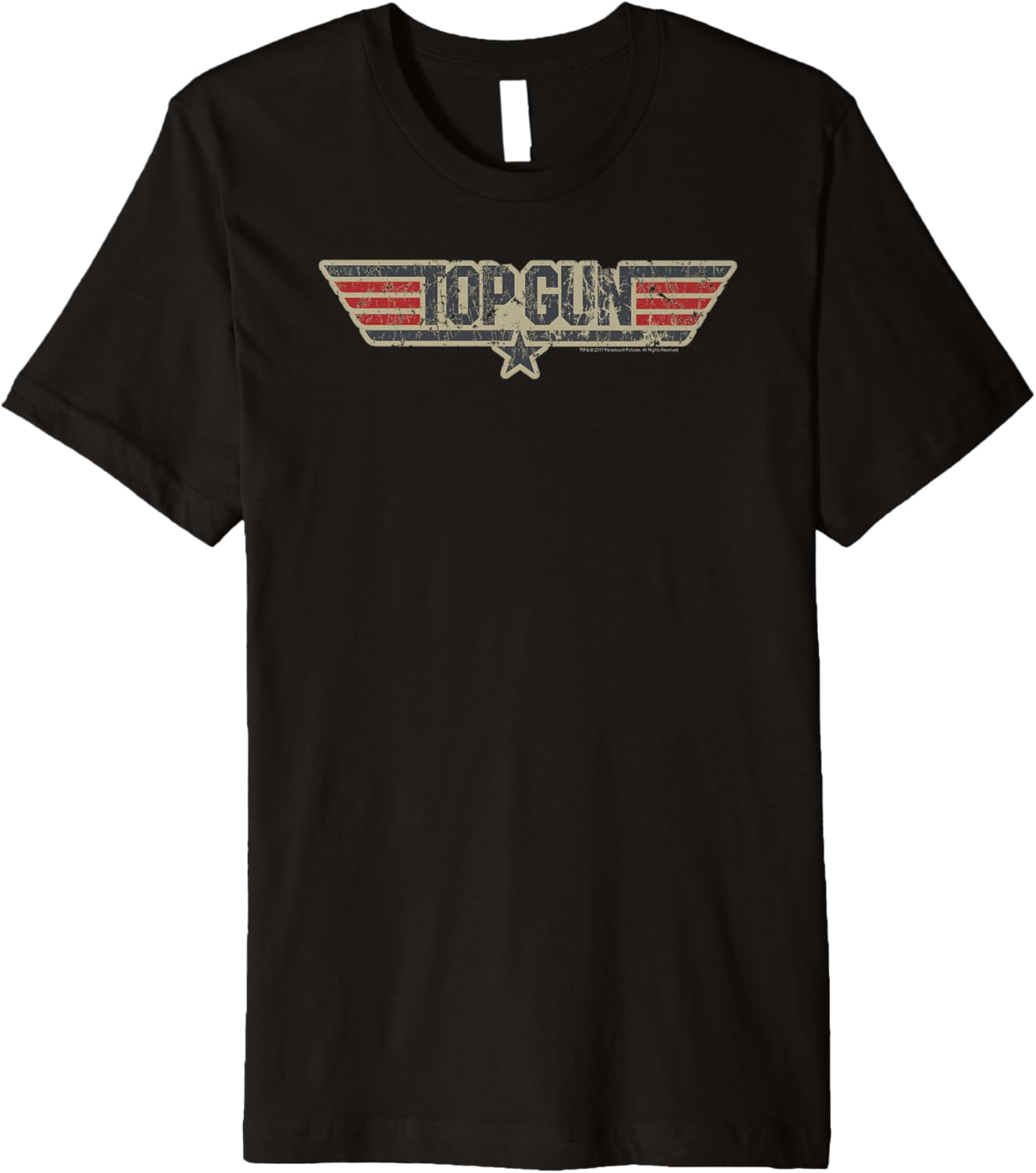 Top Gun Aged Distressed Color Logo Action Movie Premium