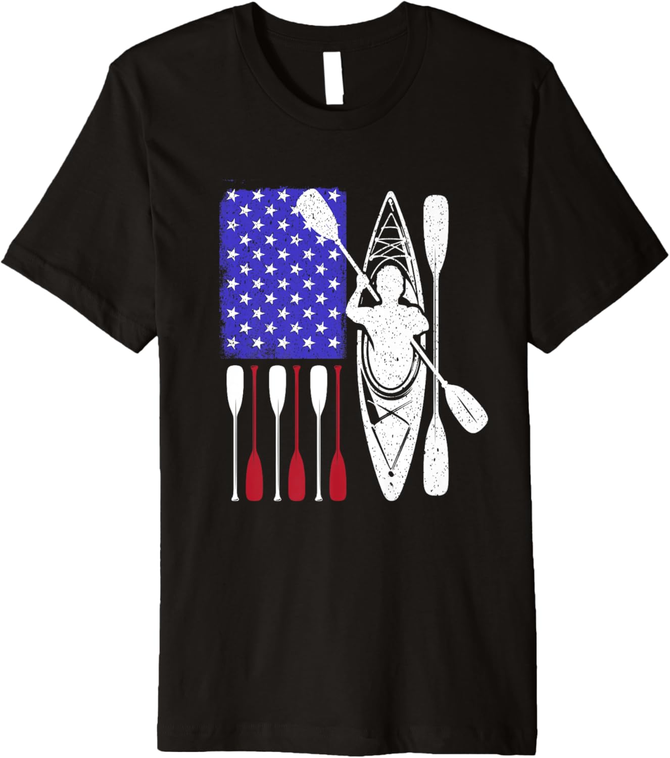 Kayaking Usa Flag Kayaker Boating Lover Kayak