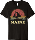 Vintage Maine Sailing Sailboat Summer Boating Sailor