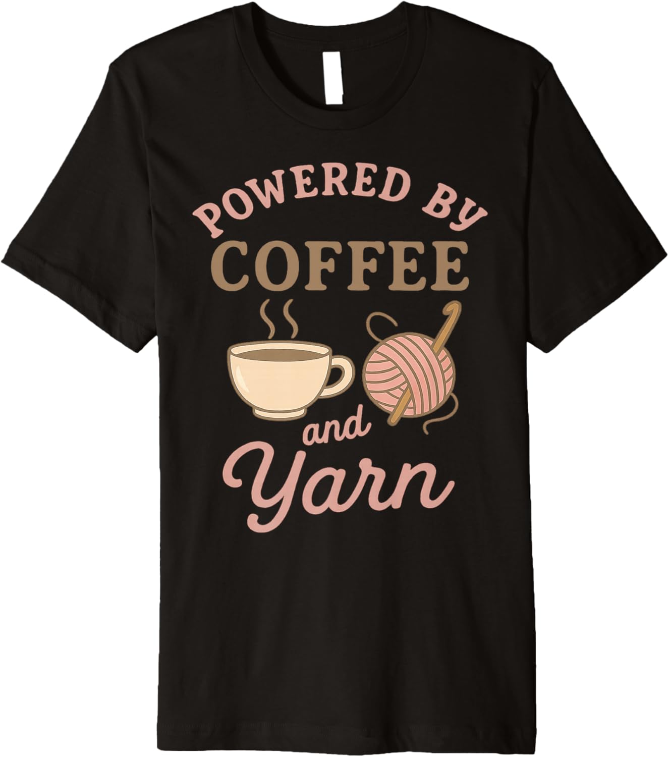 Coffee And Yarn Crochet Knitting Knitter Funny Premium