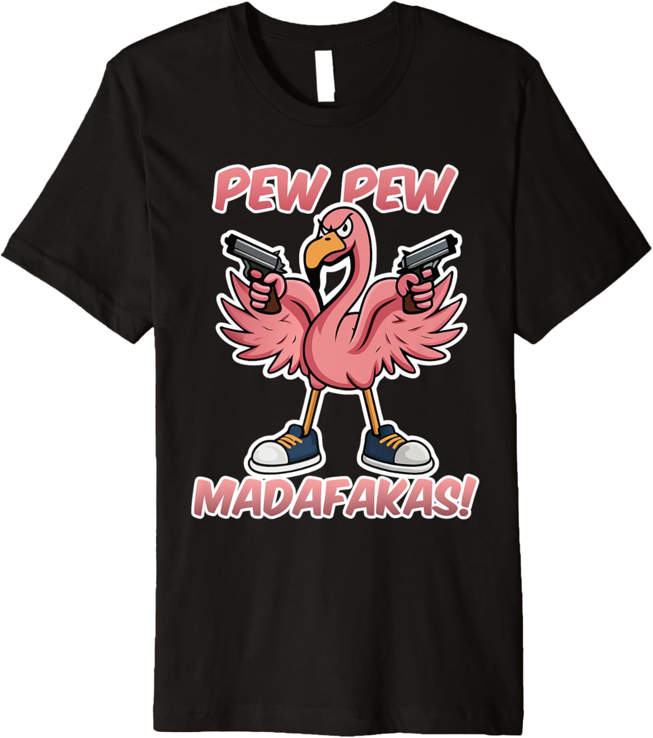 Funny Flamingo With Guns Premium