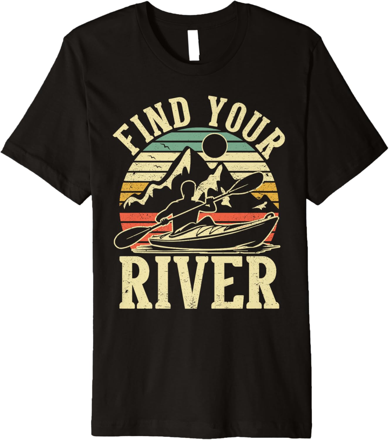 Find River Funny Kayaking Retro Kayak Boat