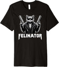 Felinator Cat With Cool Sunglasses Leather Jacket Guns Premium