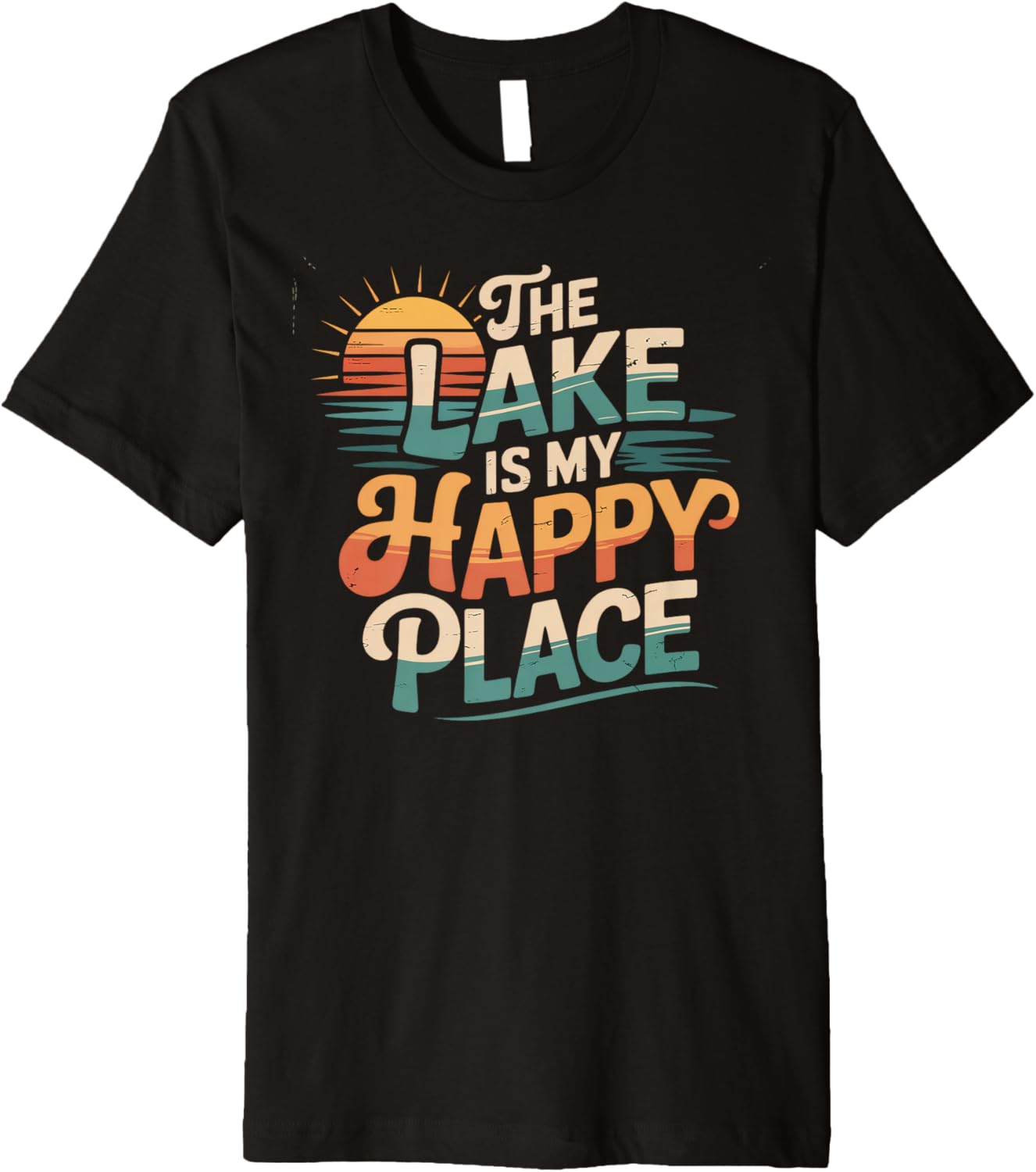 The Lake Is My Happy Place Camping Lover Traveler Premium