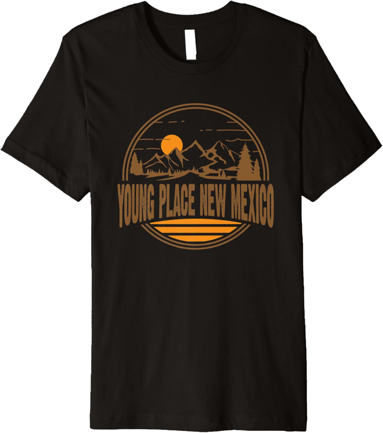 Vintage Young Place New Mexico Mountain Hiking Print Premium