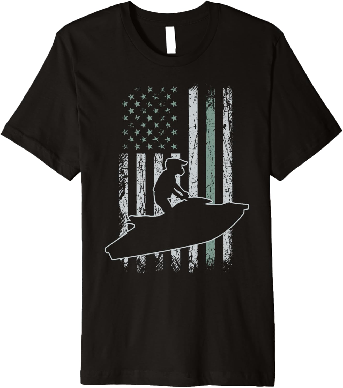 Jet Ski Usa Flag Retro Motor Boat Men