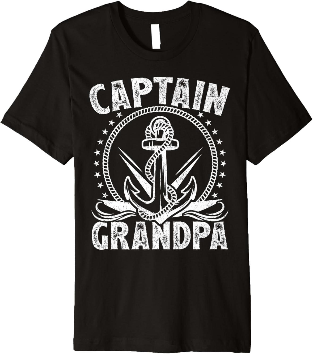 Boat Anchor Boating Retro Distressed Captain Grandpa