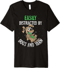 Easily Distracted By Dogs And Yarn Knitter Knit Knitting Premium