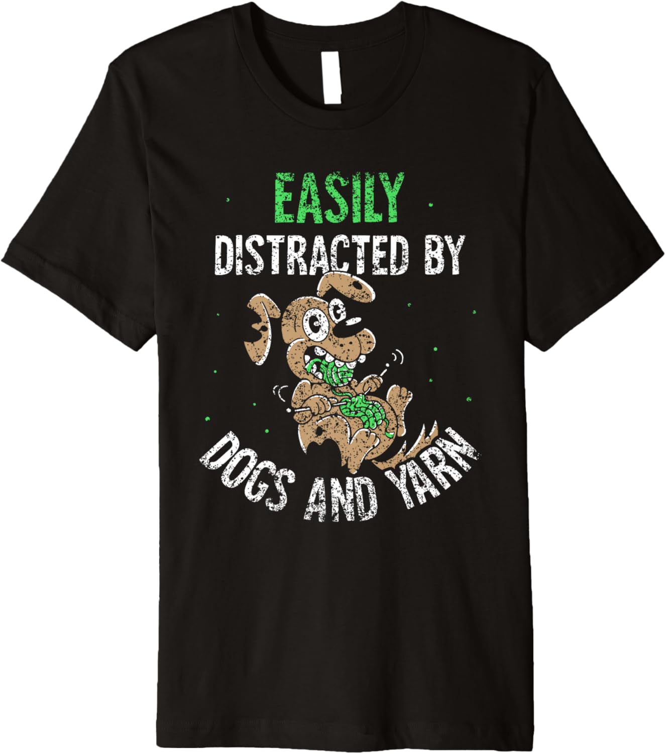 Easily Distracted By Dogs And Yarn Knitter Knit Knitting Premium