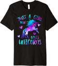 Just a Girl Who Loves Unicorns Galaxy Space Unicorn Lover Premium